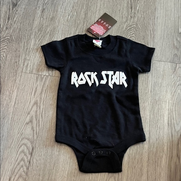 Other - Black "Rock Star" Graphic Baby Onesie